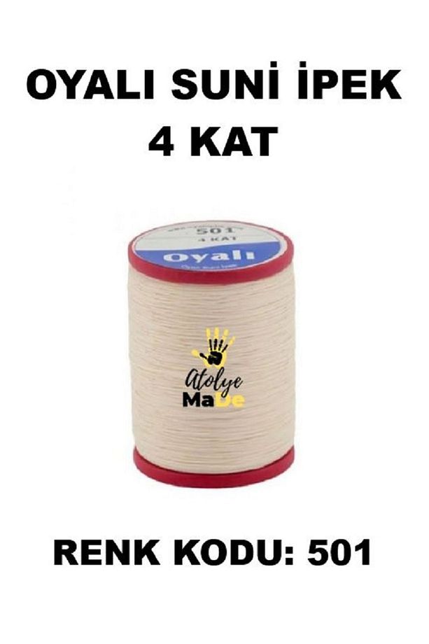 Suni Ipek 4 Kat Iplik Nakış Iğne Oyası Tığ Oyası Etuval Tek Makara Net 35gr Renk Kodu 501 - 1