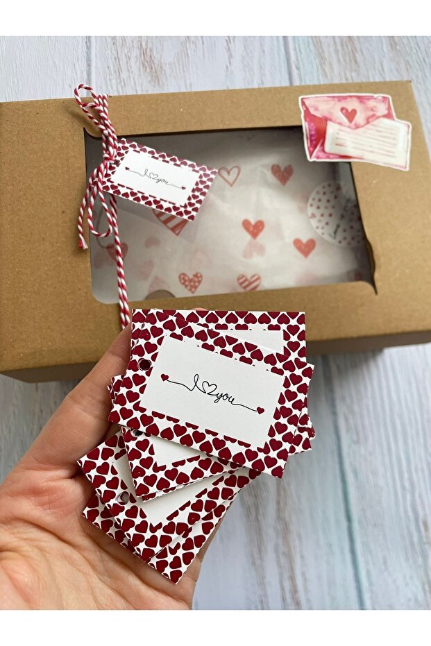 Valentine's Day Label 6-4 CmI Love You (WITH HOLE) - 50 Pieces