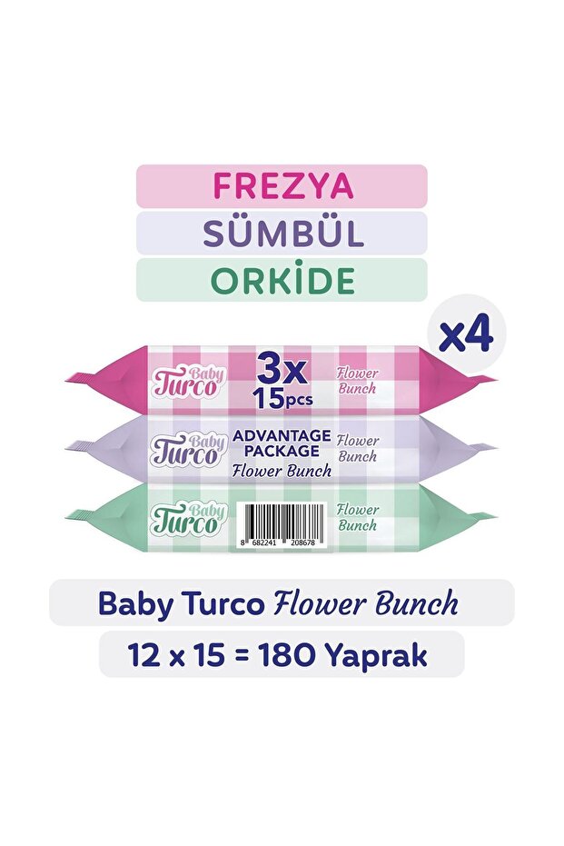12x15 (180 Sheets) Flower Bunch - Pocket Handkerchief