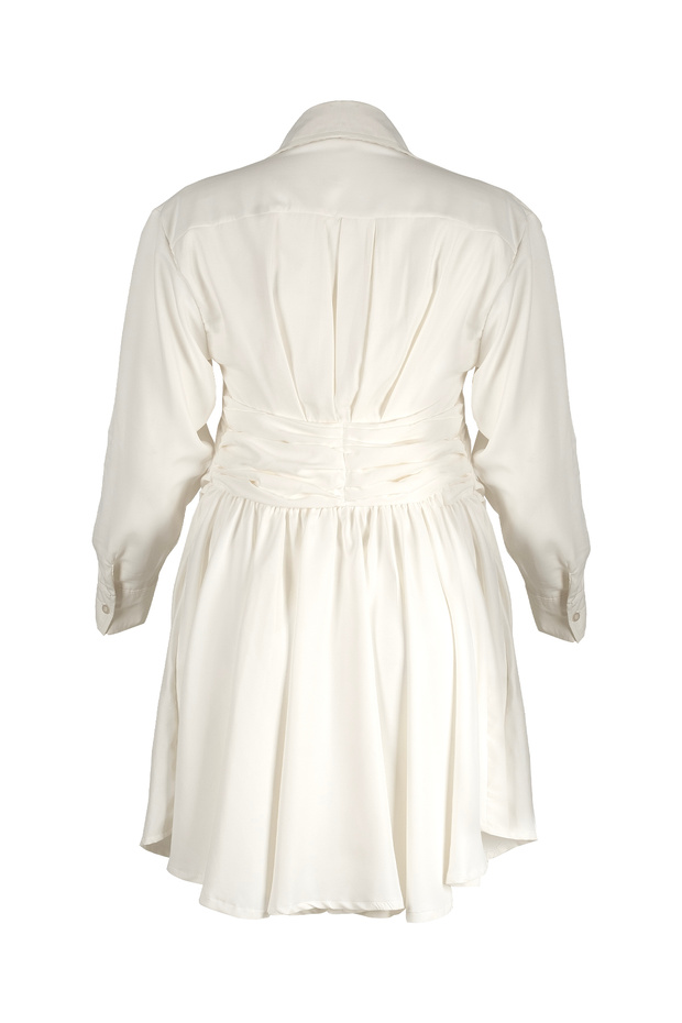 Drapeli Gömlek Elbise - 7