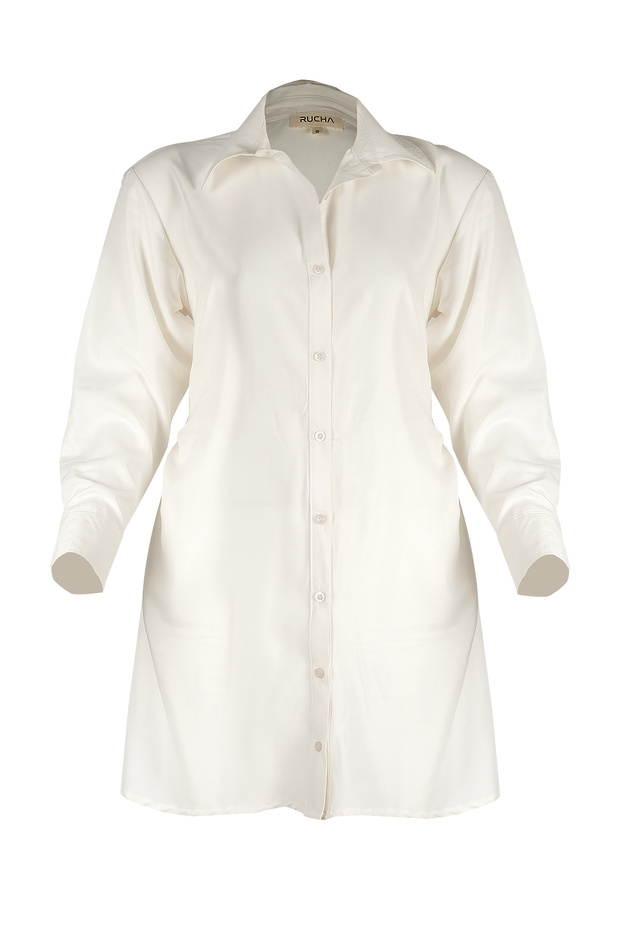 Drapeli Gömlek Elbise - 5