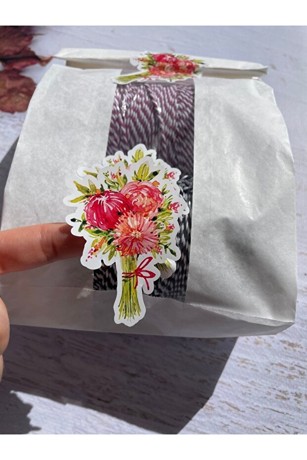 Shaped Cut Flower Opaque Sticker 6.5 Cm. - 40 Pieces