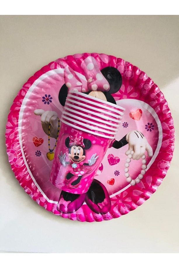 Minnie Mouse Kağıt Tabak 8 'li Ve Bardak 8'li - 3