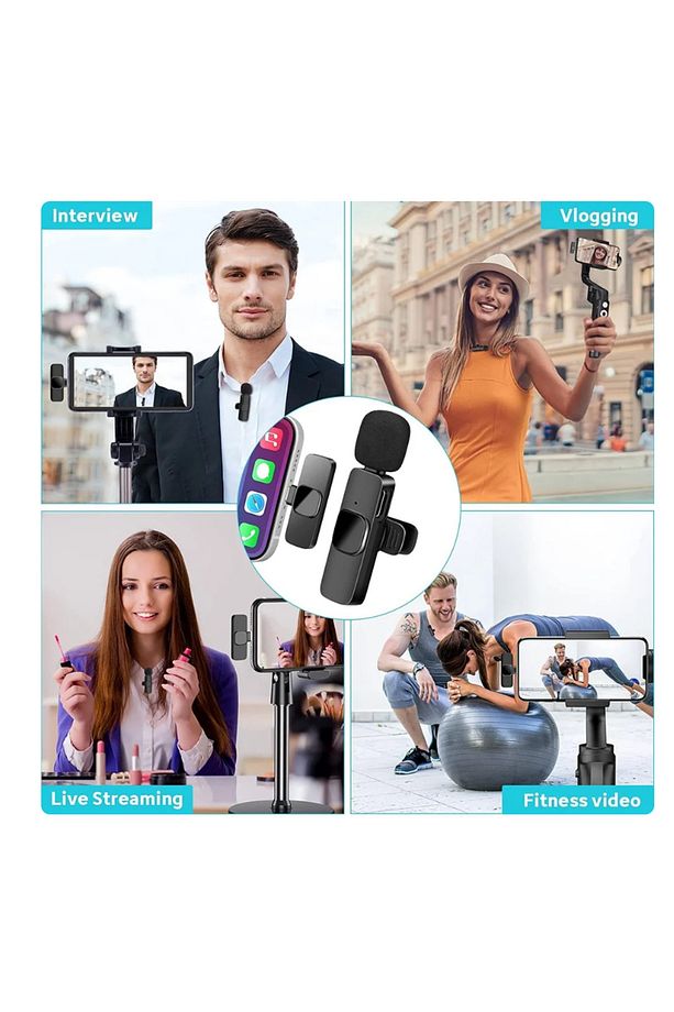 Tiktok Youtuber  Gazeteci Spiker Yorumcu Kablosuz Video Çekimi Yaka Mikrofonu İos Ve Android Uyumlu - 6