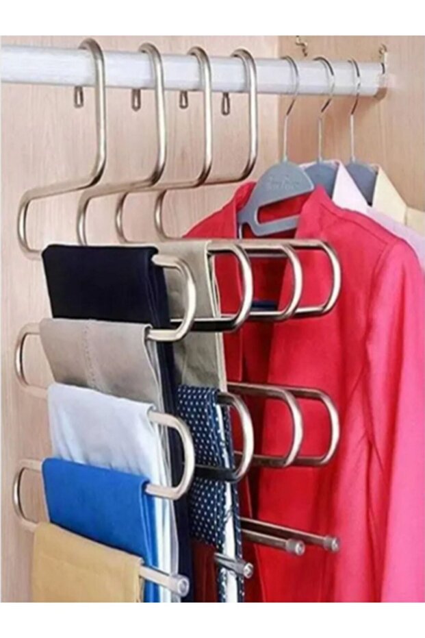 5-Layer Metal Trouser Scarf Hanger Wardrobe Hanger