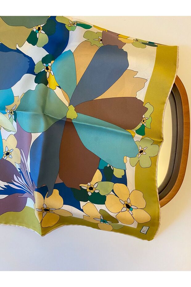 Twill Silk Scarf - Nergis Patterned