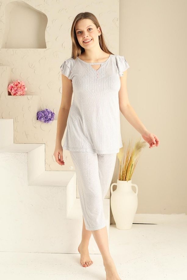 Gri Bermuda Pijama Takımı - 5