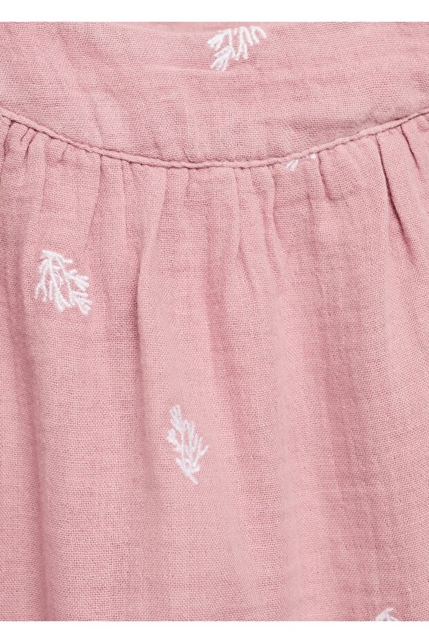 İşlemeli Pamuklu Bluz - 4