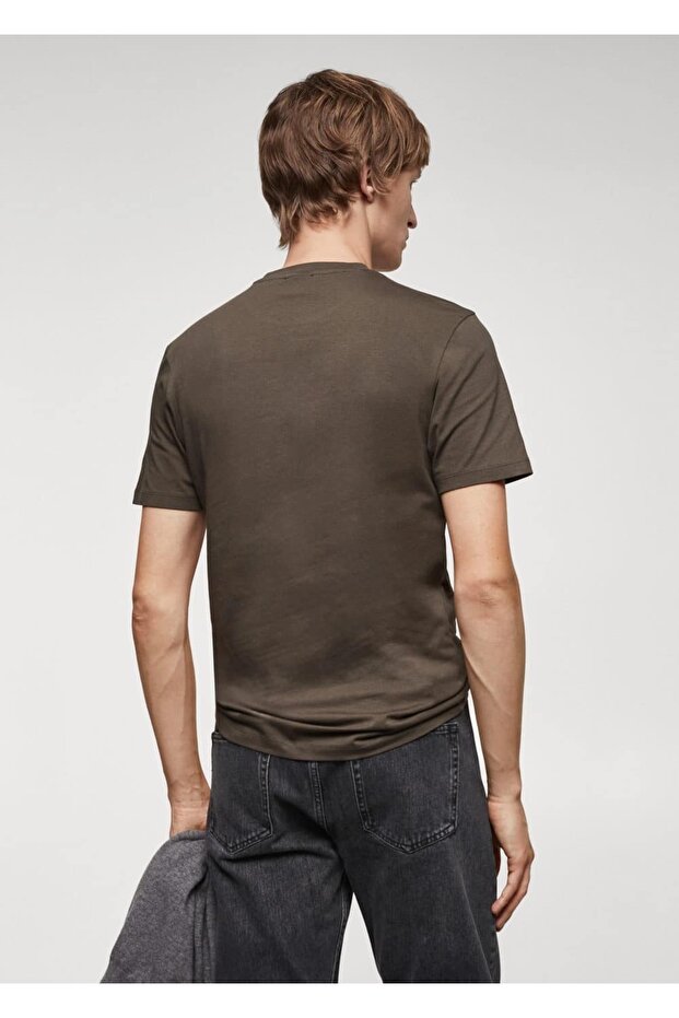 Pamuklu Streç Tişört - 4