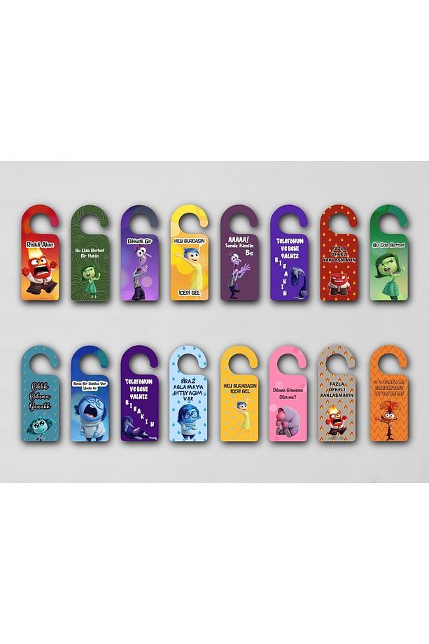 Ters Yüz "inside Out 2 4lü  Ahşap Kapı Askısı Model 1 - 7