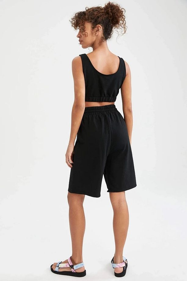 Siyah Oversize Unisex Spor Şort - 4