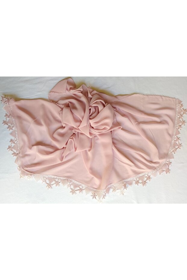 Single-Sided Plum Blossom Needlepoint Pink Color Cheesecloth Scarf Writing Headscarf Prayer Cloth