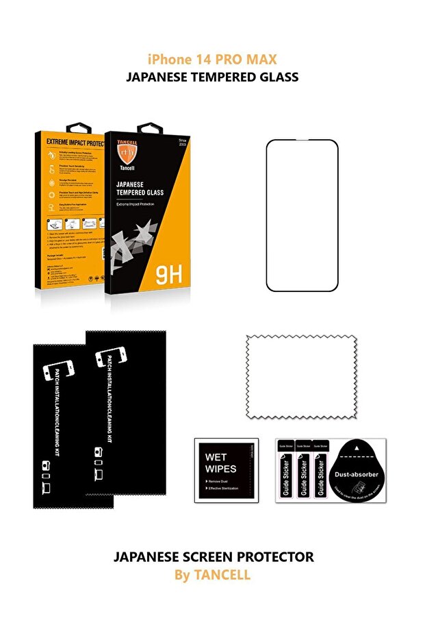 Iphone 14 Pro Max Ekran Koruyucu Tam Kaplayan Japon Kırılmaz Cam (1 Ad) 6.7inc 2.5d 9h - 9