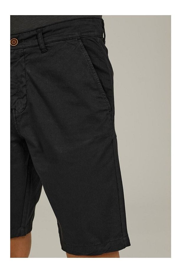 Men Chino Lycra Short Erkek Siyah Şort 22704-02 - 4