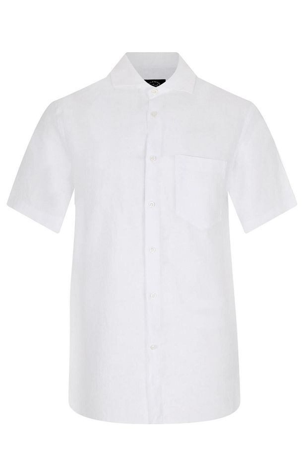 Erkek Logolu Basic Regular Fit Kısa Kollu Beyaz Gömlek 23413257-010 - 1