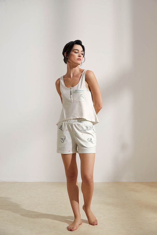 Kadın Pamuklu Şort Pijama Altı - 3