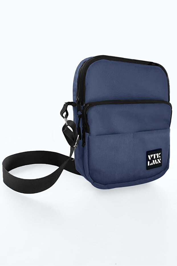 Navy Blue 5-Compartment Adjustable Cross Strap Waterproof Shoulder Bag
