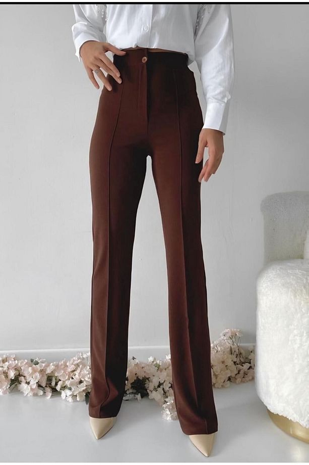 ithal krep kumaş palazzo pantalon - 1