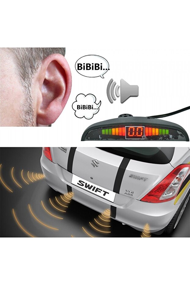 Park Sensörü Led Ekranlı Ses İkazlı Beyaz - 2