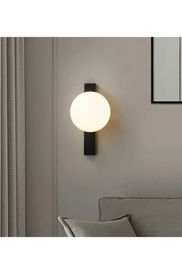 Modern Aplik Duvar Aplik Glop Camlı Elektrik İle Çalışır E-27 Duy - 4