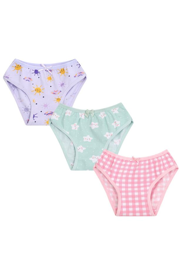3-Pack Girls' Cotton Sun Mixed Underwear