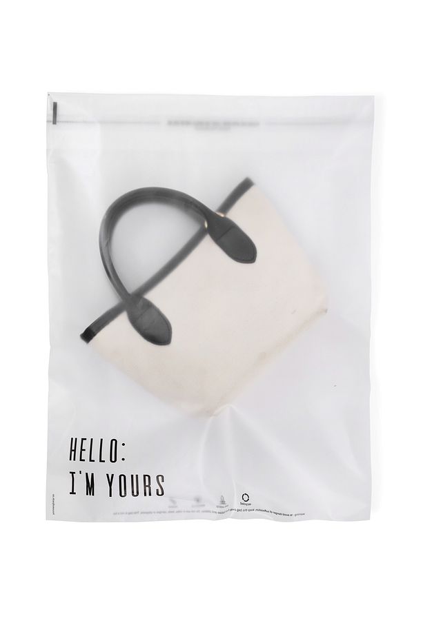 Buzlu Şeffaf Kargo Poşeti - 48x55 Cm - ' Hello I'm Yours ' Baskılı - 100 Adet - 1