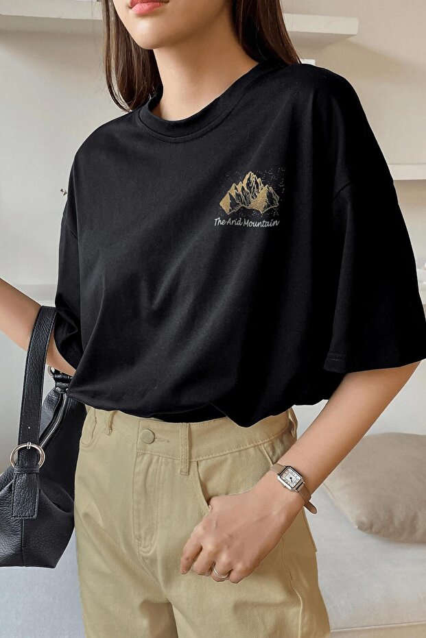 Dámske tričko Arid Mountain Black Oversize Salas Boyfriend - 4