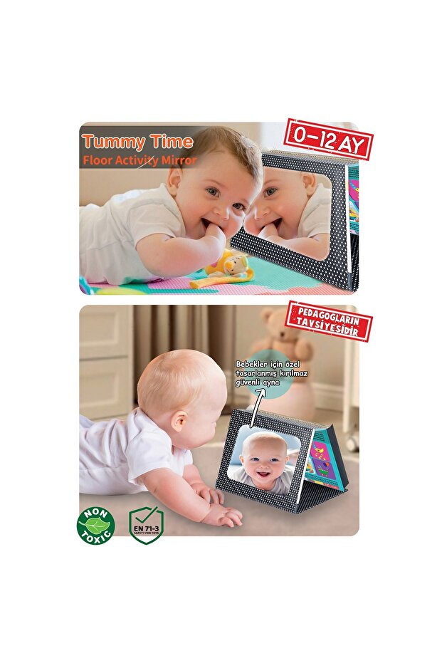 Flash Cards Safe Baby Mirror Tummy Time (Licensed Product)