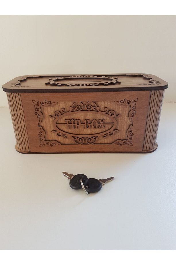 Tip Box Bahşiş Tip Kutusu Ahşap Kumbara Anahtarlı Kilitli Bahşiş Için Kumbara Bahşiş Kutusu - 5