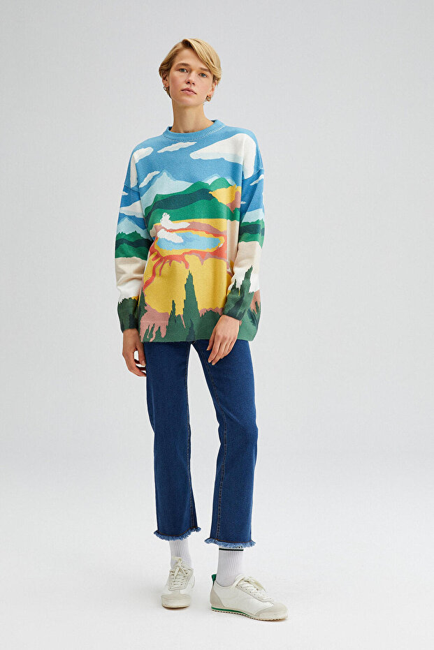 Strickpullover - Gemustert - 2