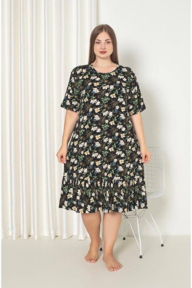 Viscose Combed Nightgown - Large Size - 1