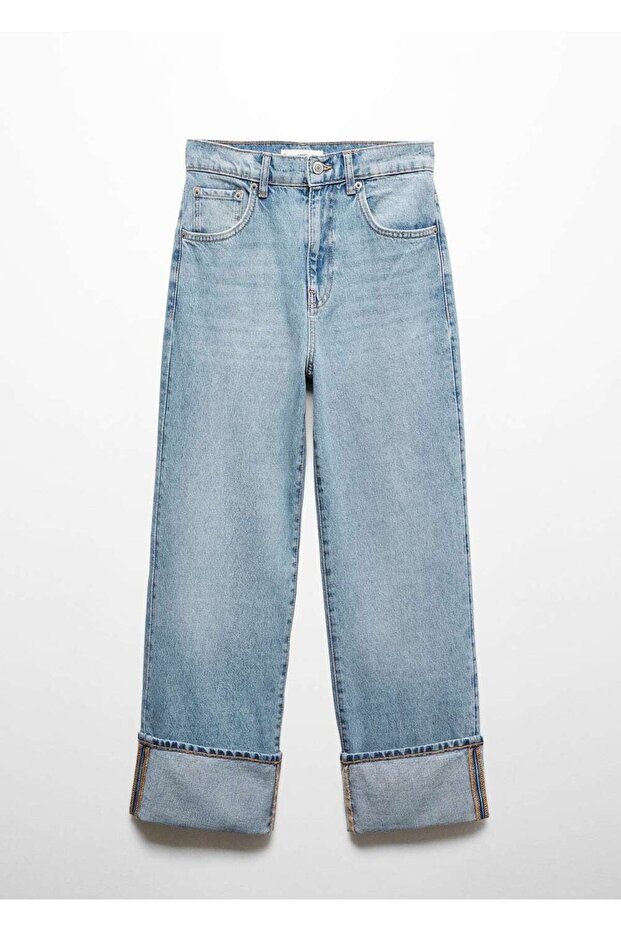 Paçaları kıvrık jean - 3