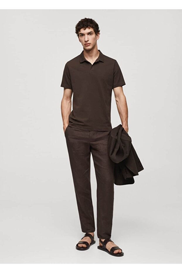 Pamuklu pike polo gömlek - 2