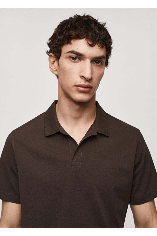 Pamuklu pike polo gömlek - 7