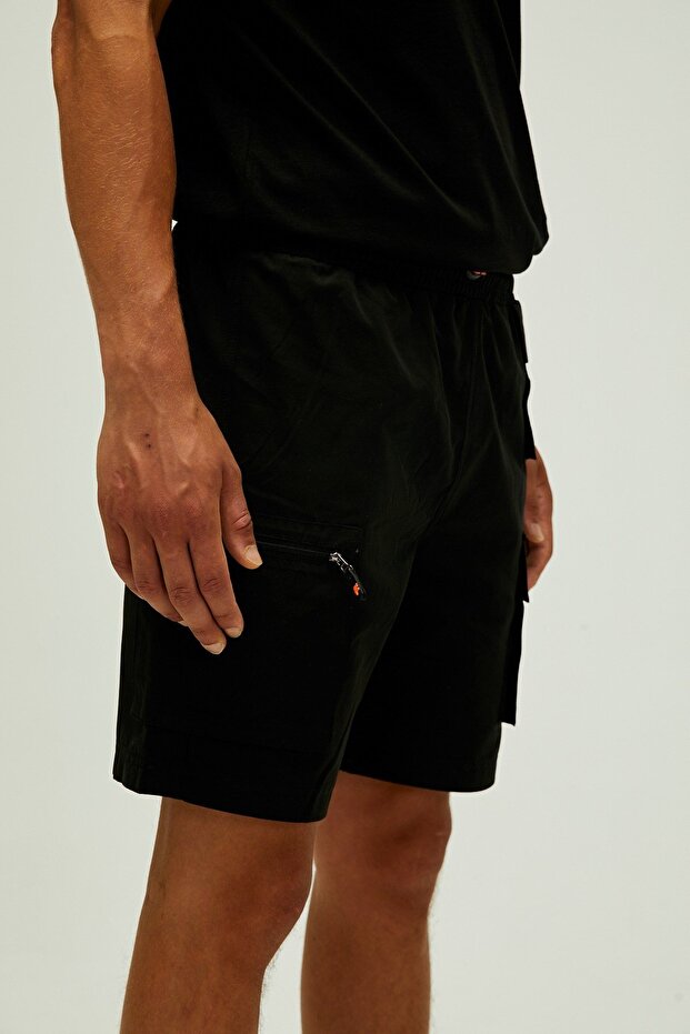 Toleda Siyah Kargo Cep Erkek Şort - 1