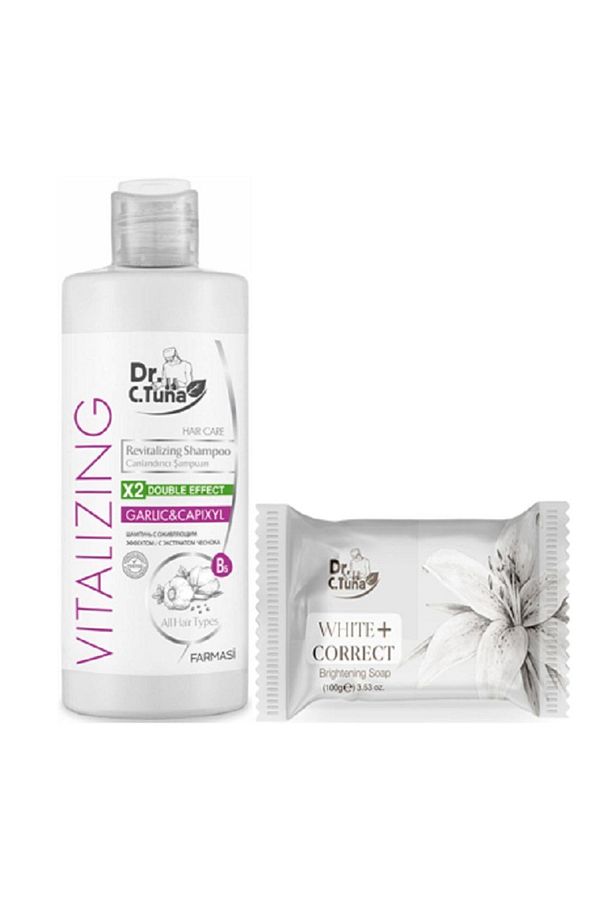 Dr. C.Tuna Cilt Aydınlatıcı Sabun 100 g ve Dr. C. Tuna Vitalizing Sarımsaklı Şampuan 225 ml - 1
