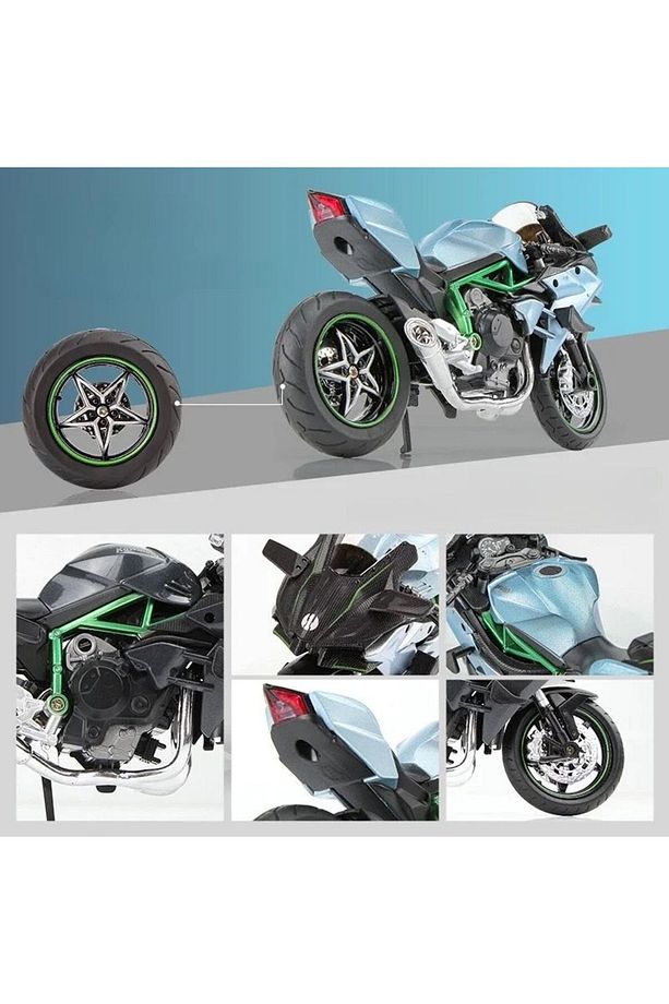 KAWASAKİ NİNJA H2R 1/12 MODEL MAKET MOTOR SİYAH - 4