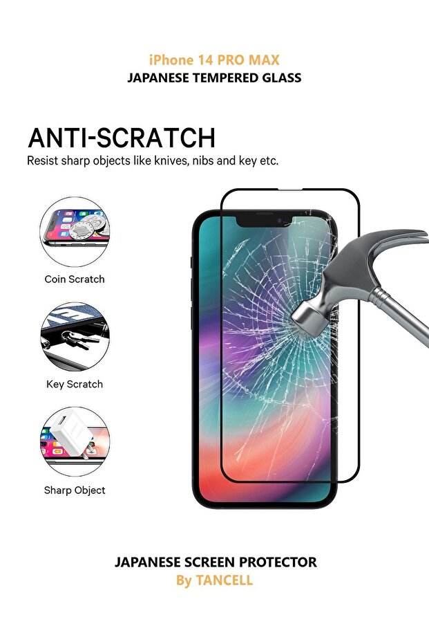 Iphone 14 Pro Max Ekran Koruyucu Tam Kaplayan Japon Kırılmaz Cam (1 Ad) 6.7inc 2.5d 9h - 5
