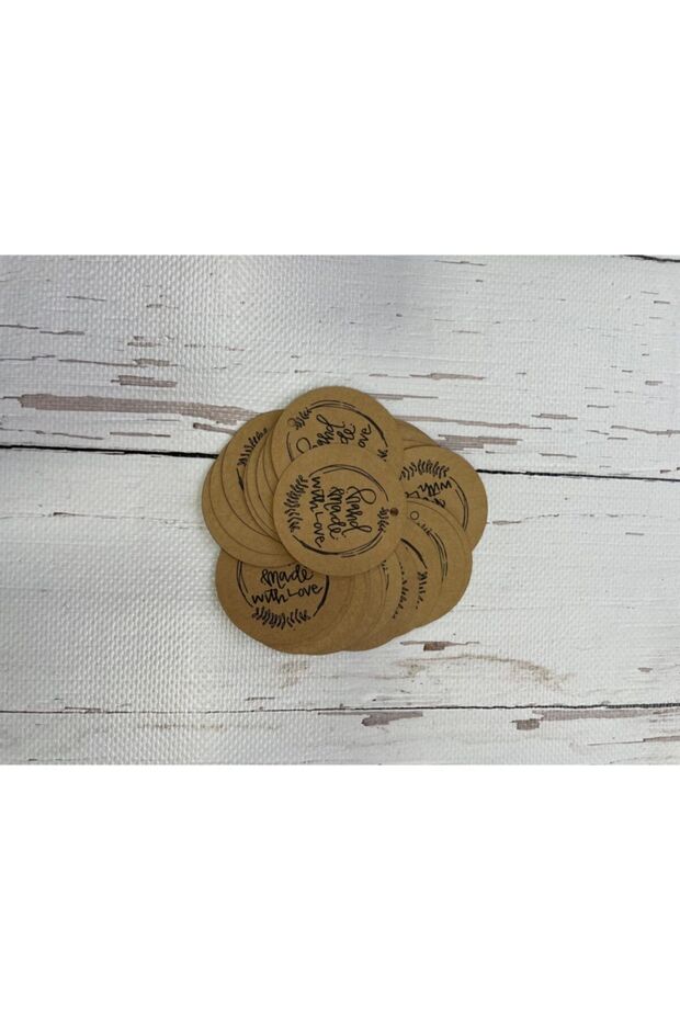 Handmade With Love Straight Cut Kraft Labels - 25 Pieces