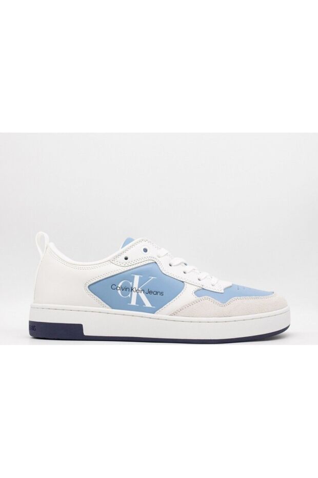 Blue Leather Sneaker - Men's Logo, Lace-up YY0YM00574-0G3