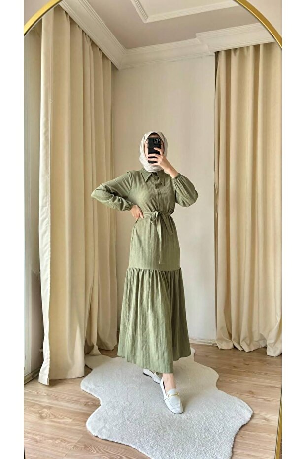 Hijab Wrap - Waist Belted Dress