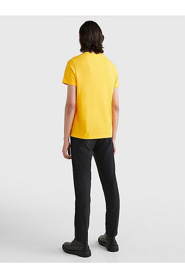 Erkek Dokuma Kumaş Kısa Kol Düz Model Sarı T-Shirt MW0MW11797-ZEW - 4