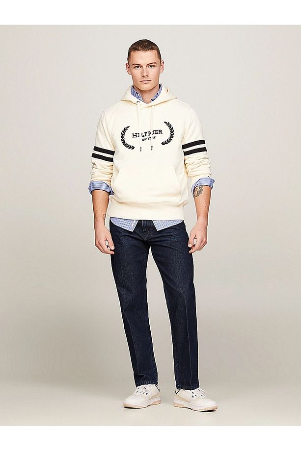 Erkek Marka Logolu Uzun Kollu Rahat Ekru Sweatshirt MW0MW33648-AEF - 2