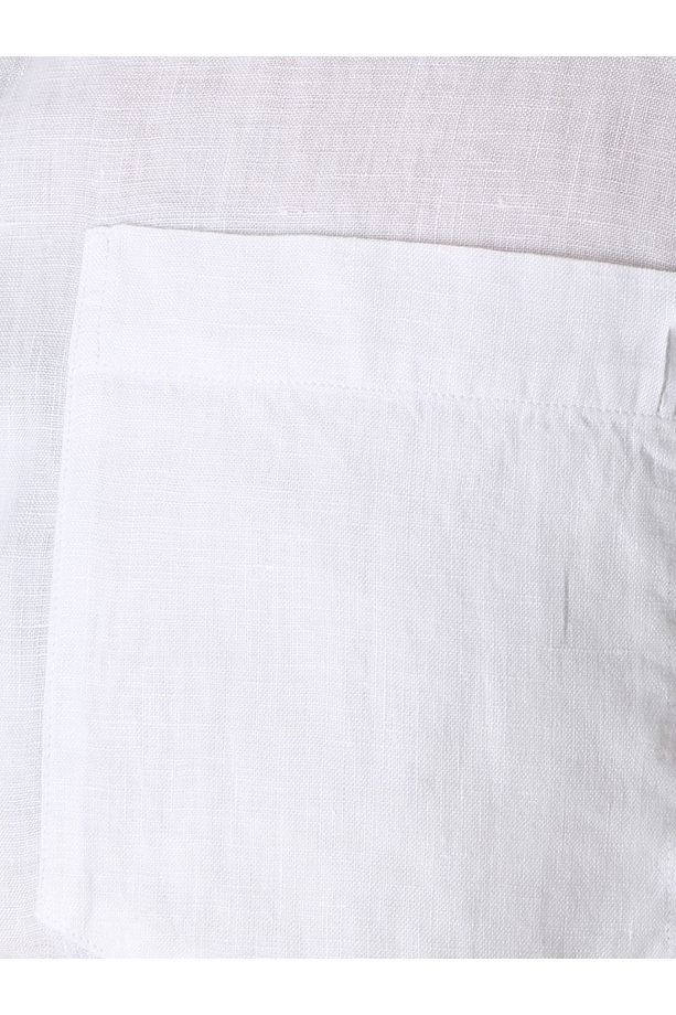 Erkek Logolu Basic Regular Fit Kısa Kollu Beyaz Gömlek 23413257-010 - 3