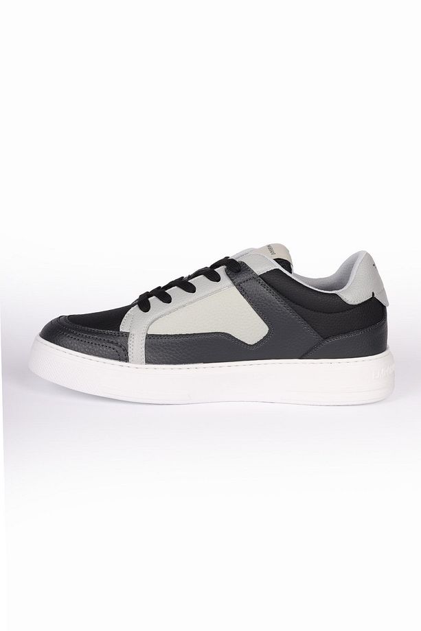Erkek File Detaylı Logolu Yüksek Tabanlı Günlük Siyah Sneaker X4X568 XN162-S787 - 3