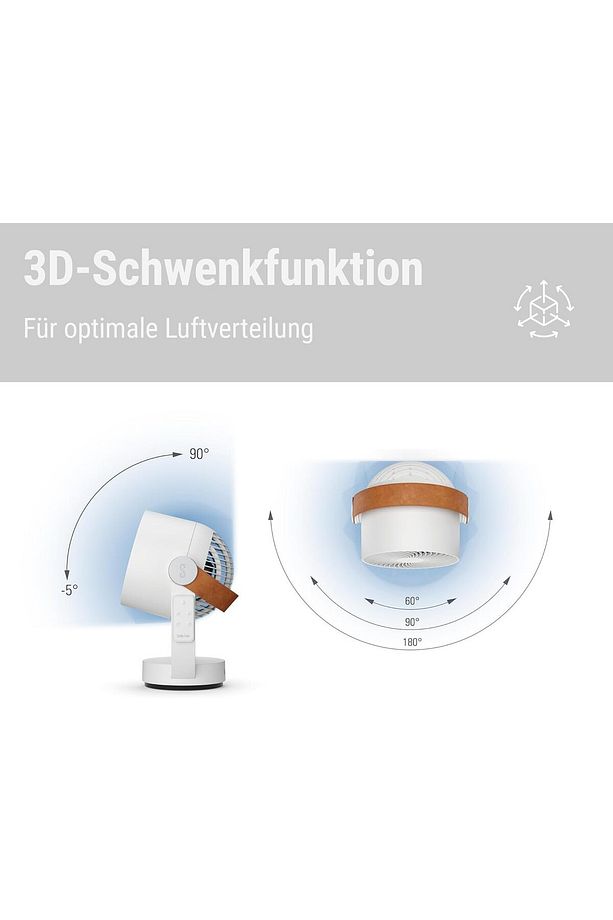 3D Hava Sirkülatörü, Yatay ve Dikey Dönme Fonksiyonlu Fan, 8 Metre Uzun Menzil, Uzaktan Kumanda - 2