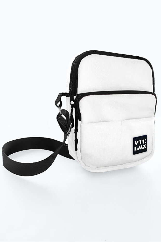 White 5-Compartment Adjustable Crossbody Waterproof Shoulder Bag