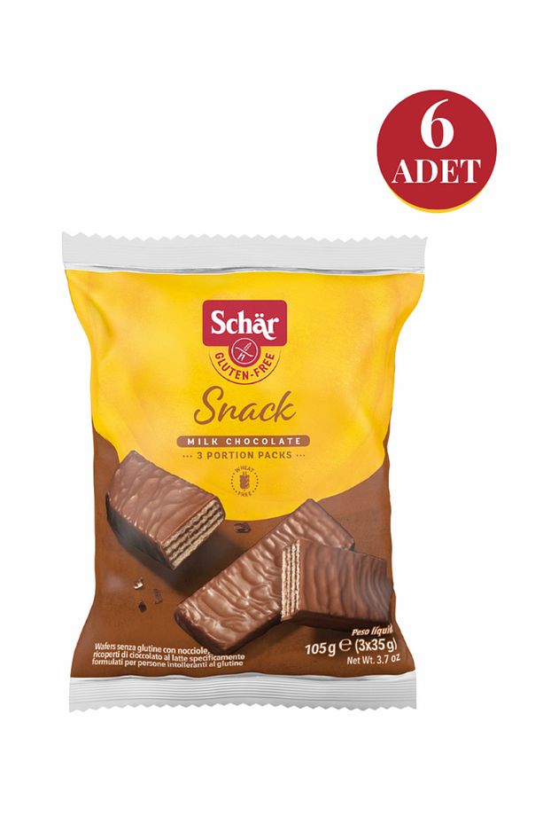 Snack Glutensiz Çikolata Kaplı Fındıklı Gofret 3x35 gr (6 ADET) - 1