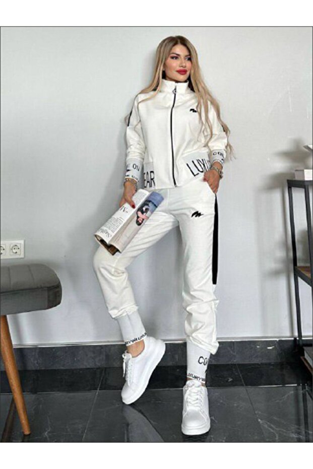 Women's 2-Piece Embroidery Tracksuit Set - 390