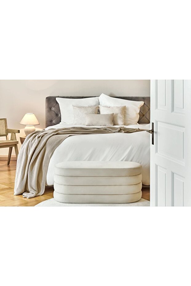 Relax Bench Kadife, Bej - 7